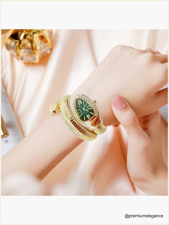 Snake Shape Bangle Wrist Watch for Women, Dressy Bracelet Watch main image 4